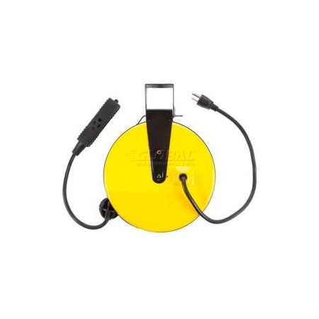 Bayco Cord Reel, NEMA 5-15R, 16 AWG, Yellow Reel Color, 30 ft Length, 3 Outlets SL-800